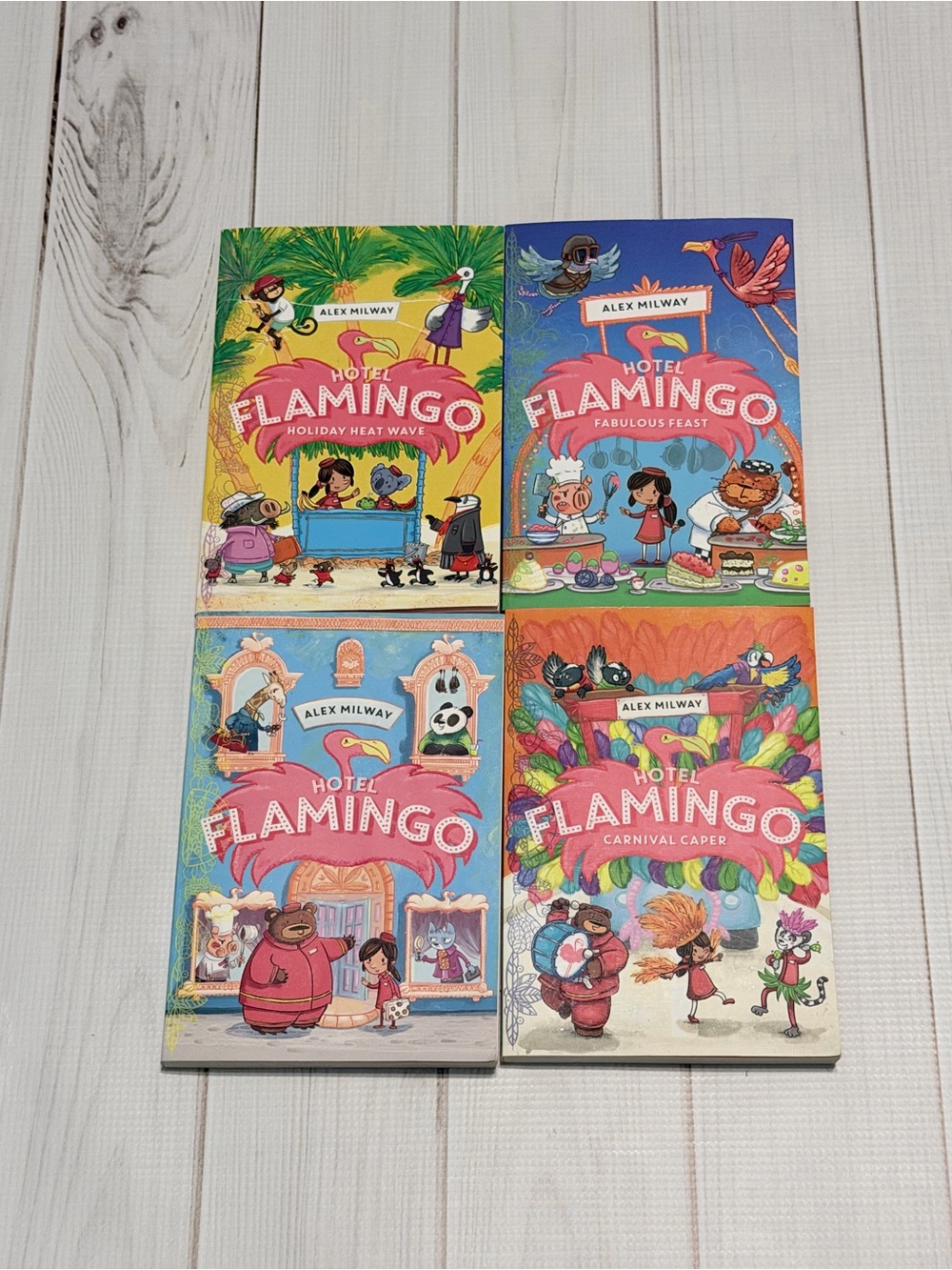 Hotel Flamingo Kids Book Set - Colorful Pink Covers